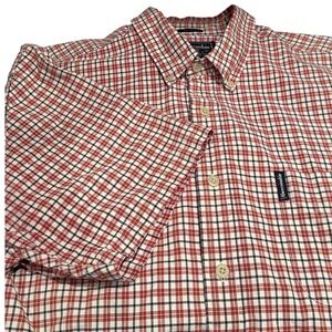 Vintage Abercrombie & Fitch Short Sleeve Plaid Button Down Big Shirt Size XL